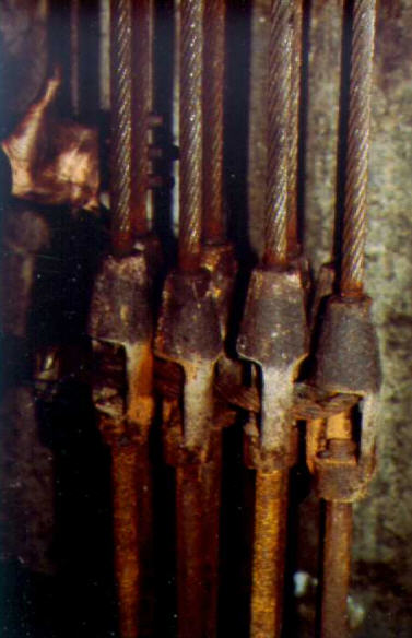  Corroded/Rusted tapered rope sockets 